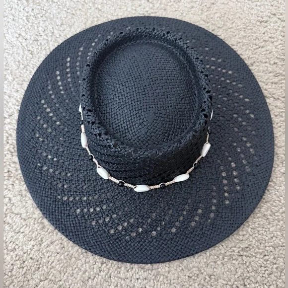Hemlock Hat Co. Waverly Boater in Onyx – Size S, NEW/Unworn, Seashell Trim - Picture 5 of 11
